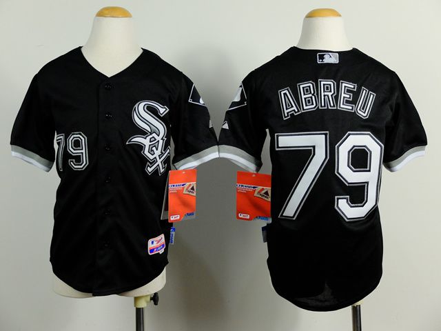 Youth Chicago White Sox #79 Abreu Black MLB Jerseys